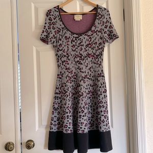 Gorgeous fit and flare pink and black Cheetah print Kate Spade dress